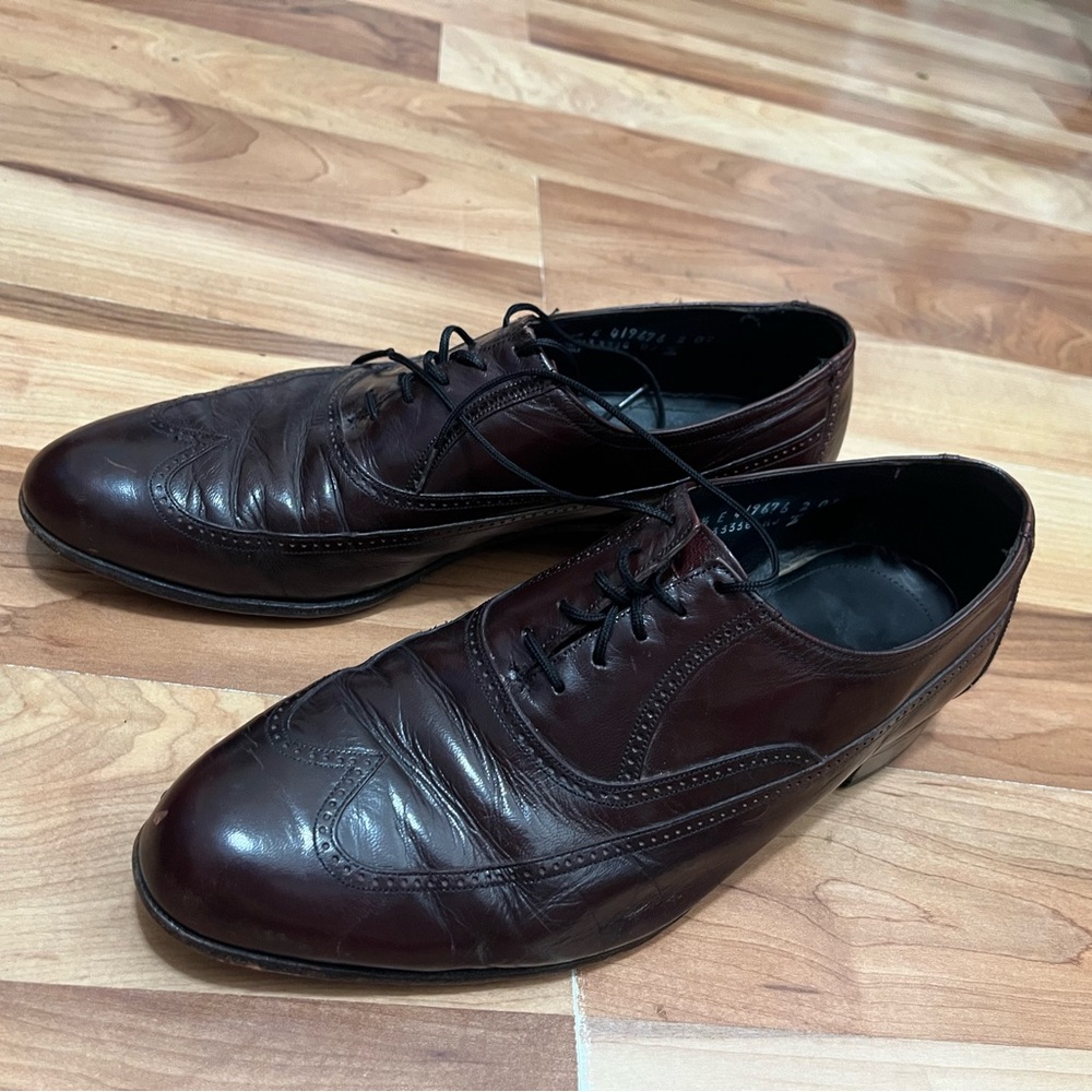 Florsheim‎ Men's Burgundy Leather Oxford Dress Shoes - Picture 2 of 10